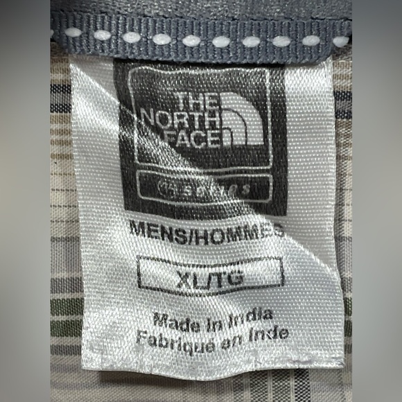 North Face Long Sleeve Button Up Shirt Men’s Size X-Large Gray, Cream, Green EUC - Picture 10 of 12